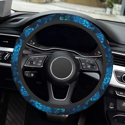 Watercolor Blue Sea Turtle Car Steering Wheel Cover Universal Fit 15 inch, Sweat Absorption Anti-Slip Breathable Neoprene Steering Wheel Protector for Women in Saudi Arabia