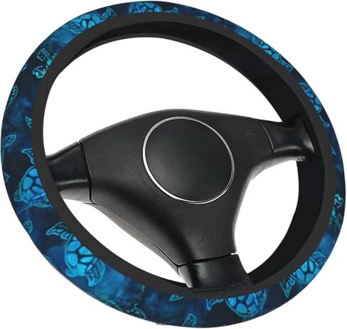 Watercolor Blue Sea Turtle Car Steering Wheel Cover Universal Fit 15 inch, Sweat Absorption Anti-Slip Breathable Neoprene Steering Wheel Protector for Women in Saudi Arabia