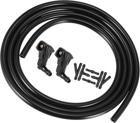 Motoforti Front Windshield Washer Nozzle Sprayer Kit, for Honda Accord 2003-2007, Plastic, with 2 Meter Fluid Hose, Black, 9pcs in Saudi Arabia
