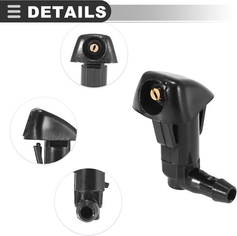 Motoforti Front Windshield Washer Nozzle Sprayer Kit, for Honda Accord 2003-2007, Plastic, with 2 Meter Fluid Hose, Black, 9pcs in Saudi Arabia