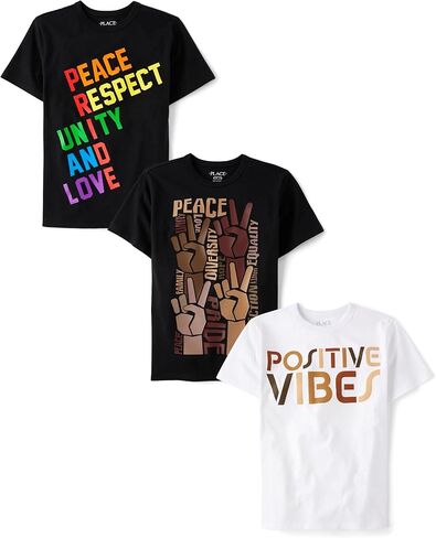 The Children's Place Boys' Equality for All Short Sleeve Graphic T-Shirts,multipacks in Saudi Arabia