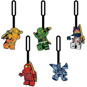 Lego Ninjago Bag Tag Bundle - 5 Bag Tags, 1 Each Arin, Riyu, Sora, Lloyd, Kai