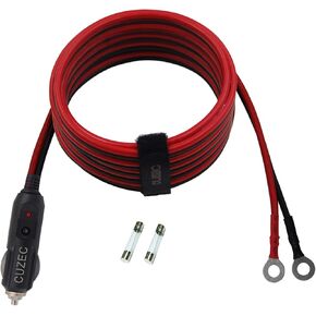 Heavy-Duty 14AWG 20A Male Plug Cigarette Lighter Adapter Power Supply Cord with 8ft / 2.45m 14 AWG Cable Wire for Car Inverter Air Pump Electric Cup and DIY