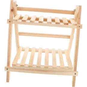 2 Shelf Double-Layer Stand Sink Storage Rack Tabletop Storage Rack Makeup Organizer Stand Desk Stationary Organizer Desktop Storage Rack Double Layer Corner Frame Wooden Student