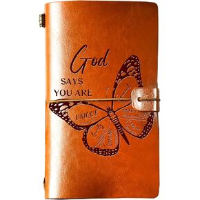Christian Gifts for Women, GIFTRRY Encouragement Leather Journal, 140 Page Refillable Writing Journal, Spiritual Inspirational Gifts for Women, Birthday Gifts for Women, Sister, Friend
