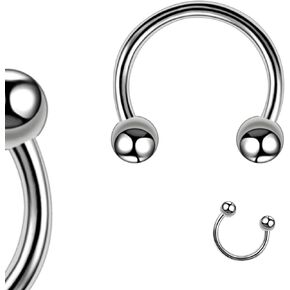 316L Surgical Steel 16G Horseshoe Circular Rings-Circular Rings,Ear Piercing,Nose Piercing, Lip Piercing, Eyebrow Piercing, Helix Piercing, Daith Piercing, Tragus Piercing,