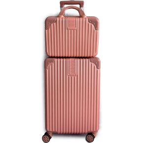 Generic 2-Piece Luggage Suitcase Set | Polypropylene Hard Suitcase with Swivel Wheels | Lockable Travel Luggage | 22x14x9, 20-inch with 20% More Capacity, Pink, Polycarbonate, grey, v2gris