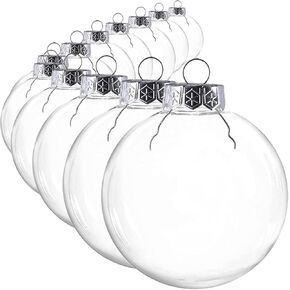 Clear Plastic Ornament Balls,DIY Fillable Christmas Ornaments Balls,Clear Plastic Fillable Ornament Ball - 12 PCS (3.15 inch)
