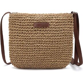 Ayieyill Straw Clutch Bags for Women Shoulder Bag Crossbody Bag Summer Beach Straw Bag Hand-Woven