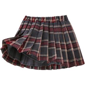 Girls Pleated Skirt with Lining School Uniform Skirt for Girls Elastic Waist 3 Years - 11 Years