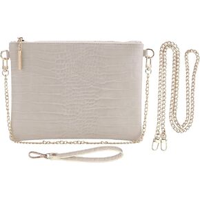 B BRENTANO Vegan Clutch Bag Pouch with removable wristlet and two size metal chain in Kuwait