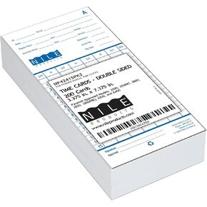 200 Authorized Time Cards for Pyramid Time Systems 2500, 2500K1, 2600, 2650, 2650Pro, 6200, and 6400 Timeclocks, Pyramid 42415 Compatible, 200 time cards