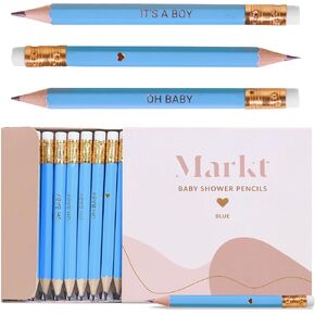 Mini Baby Shower Pencils with Erasers, Presharpened Small Pencils for Baby Shower Games, Bulk Blue Mini Pencils for Boy Baby Shower, Golf Pencils, Baby Shower Pens, Perfect for Baby Shower Favors
