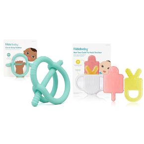 Frida Baby Teether Bundle | Get-A-Grip Teether + Not-Too-Cold-to-Hold | BPA-Free Teether