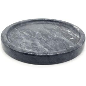 Natural Marble Tray, Round Marble Decorative Tray for Counter, Jewelry, Dresser, Bathroom, Kitchen Black Round Tray,Diameter8 Inches(Black)