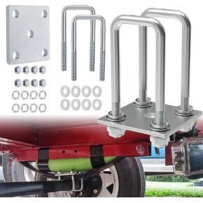 مجموعة مسامير على شكل حرف U مربعة، مسامير على شكل حرف U لمقطورة القارب مع غسالات وصواميل، لمحور 2x2 - 5 1/4 بوصة طول، مسامير على شكل حرف U لنوابض أوراق محور مقطورة القارب، مقطورة قارب شراعي، قطع غيار مقطورة السيارات (عبوة من قطعتين) in Kuwait