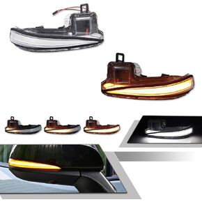 GTINTHEBOX Side Mirror Blinker Sequential Turn Signal Lights for 2016-2023 Toyota Tacoma,2019-2024 RAV4 XA50,2020-2024 Highlander XU70 Clear Lens Switchback White & Amber LED Lamp