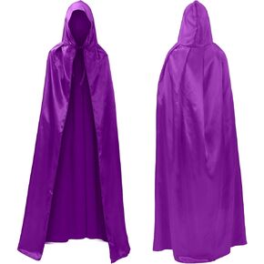 Unisex Hooded Cloak Full-Length Halloween Cosplay Costumes Cape Robe Vampire Witch Costume Accessories,43" to 65.7"