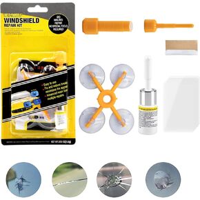 Glass Crack Repair Set, Windshield Repair Kit, Windshield Crack Repair Kit, Automotive Nano Fluid Glass Filler for Chips and Cracks, Bulls-Eye, Star-Shaped