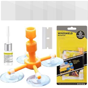 Windshield Repair Kit, Windshield Crack Repair Kit, Windshield chip Repair kit 1pcs Glass Repair Fluid Quick Fix for Chips, Cracks, Bulls-Eye, Star-Shaped Crack (1Pcs Repair Fluid) (white)