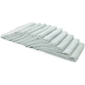 Autofiber [Korean Pearl] Edgeless Detailing Towels | for Coating Leveling and Polish Residue Removal (16"x16") Light Gray - 10 Pack