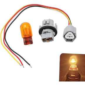 1 Set Car Front Lighting Buib Turn Signal Bulb Socket Wiring Harness Set, Halogen Lamp + Wiring Harness + Socket Connector, Replacement 26243-5HA0A, Compatible with Nissan Cars (Multicolored)