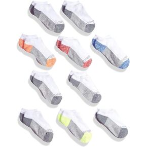 Fruit of the Loom Boys' Ultimate Comfort No Show Socks (10 Pack)