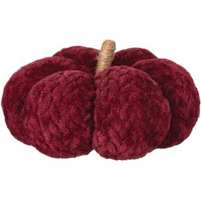 Enchanting Herringbone Terry Fabric Pumpkin - 7" x 4" (1 Pc.) - 100% Polyester Decor Accent Piece - Unique Design for Autumn & Thanksgiving Decorations, Orange