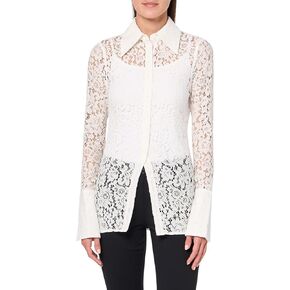 Ronny Kobo Women's Hana Long Sleeve Lace Button Down Top