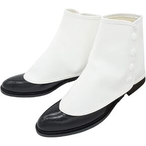 Gangster Spats for Men Roaring 20s White 1920s Accessories Gangster Spats Shoes Covers