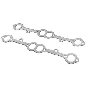 2MM Thick Header Exhaust Manifold Gaskets Compatible with Small Block Chevy GMC SBC Gen 1 Engines 88-00, Pair, Steel Graphite