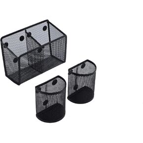 Magnetic Pencil Holder,3 Pack Magnetic Storage Basket Organizer,Extra Strong Magnets Pen Holder, for Your Whiteboard, Fridge, Cubicle Desks, Locker Accessories