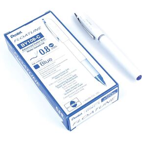 Pentel Floatune Rollerball, 0.8mm Medium Line, Blue Ink, 12 Pack