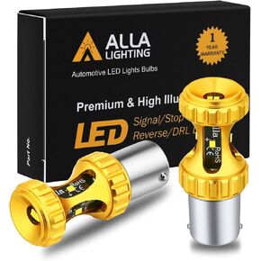 Alla Lighting 1156 7506 LED Bulbs 3000lm Extreme Super Bright Car Motorcycle Signal Reverse Stop Brake Tail Lights BA15S 3497 1141 P21W, 6000K White