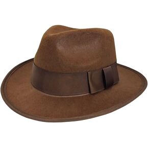 Adult Brown Adventurer Fedora Hat Mobster Felt Panama Gatsby Costume Accessory in Kuwait