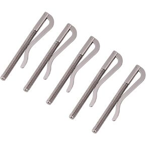 Wallet Spring Clip, Money Clip Bar Nickel Plate, Insert Replacement Electroplating Metal DIY Tool Durable Non Deformation Silver Color for Bifold Leather Purse Credit Card Holder 5Pcs