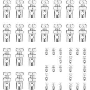 20pcs Universal Throttle Clamp, Throttle Brake Cable Ends with Clear Container Silvery Bike Cable Ends Motorcycle Cable Ends Accessories Cable Stop Ends for Tractor Scooter Lawn Mower