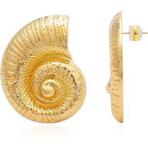 Conch Shell Earrings Gold Boho Ocean Earrings Sea Shell Stud Earrings Beach Jewelry Gifts for Women