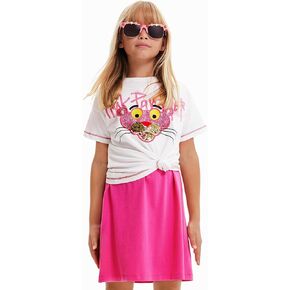 Desigual Little Girl's Camiseta Pantera Rosa Lentejuelas