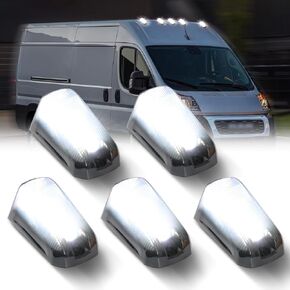 Cab Roof Top Marker Lights White Led Clearance Running Lamps for 2014-2023 Dodge Ram ProMaster 1500 2500 3500,5PCS (Smoked Len)