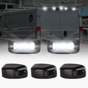 Rear LED Roof Top Clearance Lights LED Roof Cab Marker Lights Compatible With 2014-2020 Dodge Ram Promaster 1500 2500 3500 LED Roof Cab Mounted Running Lamp Reflective Lights Smoked Lens White LED