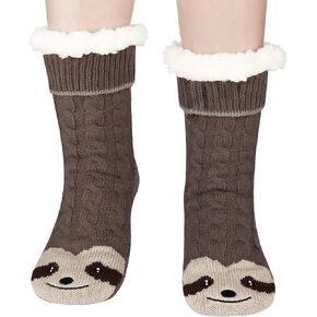 Jeasona Women’s Fuzzy Slipper Socks with Grippers Gifts for Women Warm Cozy