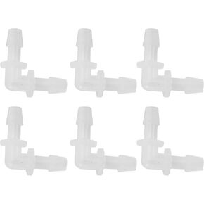 6 Pcs Universal Automotive Vacuum Tubing Connector - Car 90 Degree 7/32" L Shaped Vacuum Tubing Connector Assortment 2 Way Vacuum Line Fittings - Plastic Transparent