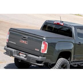 Rough Country Soft Tri-Fold Truck Bed Cover, Truck Tonneau Covers for Chevy Colorado/GMC Canyon (2021-2024) - Weather-Resistant Truck Bed Cover, Soft Tri-Fold Tonneau Cover - 41215500