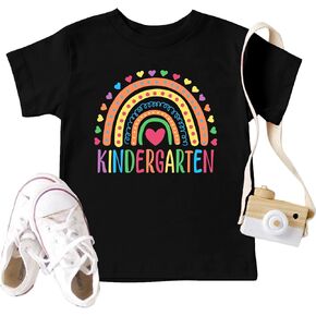 Kindergarten Teacher Shirts for Women Kindergarten Rainbow Graphic T-Shirt Inspirational Teaching Gift Tops
