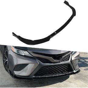 ECOTRIC Front Bumper Lip Splitter Compatible with 2018-2022 Toyota Camry SE/XSE Spoiler Diffuser Deflector Cover Trim Gloss Black (3 PCS Style)