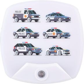 2 Pack - Cartoon Engineering Vehicle LED Plug-in Night Light for Kids - Wall Lamp Take Good Care Children Sleep Light Sensor Auto Controlled Nightlights for Baby Nursing