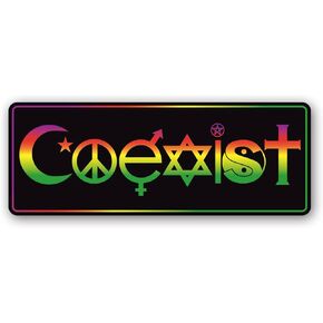 Coexist Symbol Magnet Decal - 3x8 Inches, Automotive Magnet for Car, Truck, SUV - Promote Peace Harmony and Unity with This Symbolic Auto Magnet