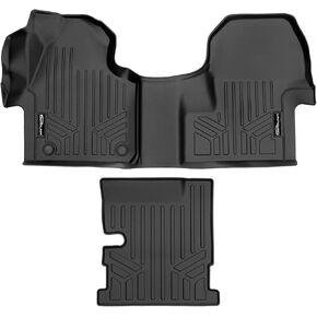 SMARTLINER Custom Fit All Weather Black 1st Row & Center Aisle Liner Compatible with 2019-2023 Mercedes-Benz Sprinter with 1st Row Bucket Seats (Does Not Fit Passenger Van, Crew Van or RV Models)