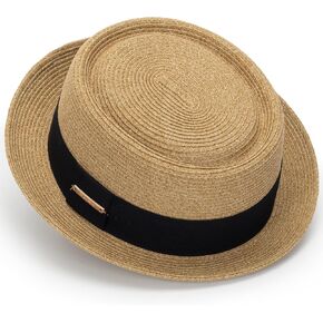 Women Classic Pork-Pie Straw-Fedora-Hat Men Roll-Up Trilby-Sun-Hat Derby Boater-Hat Summer Beach Travel===